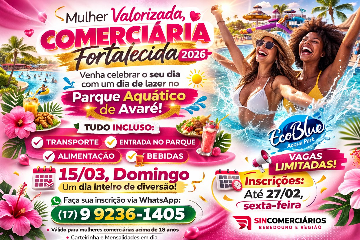 Dia da Mulher: Sindicato promove dia de lazer gratuito no Parque Aquático de Avaré